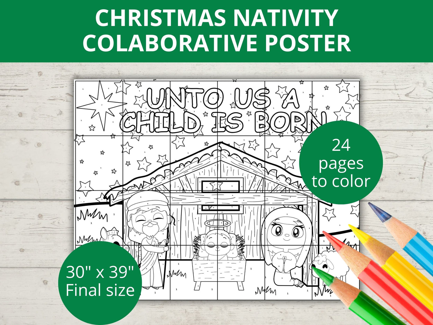Christmas Nativity Collaborative Poster