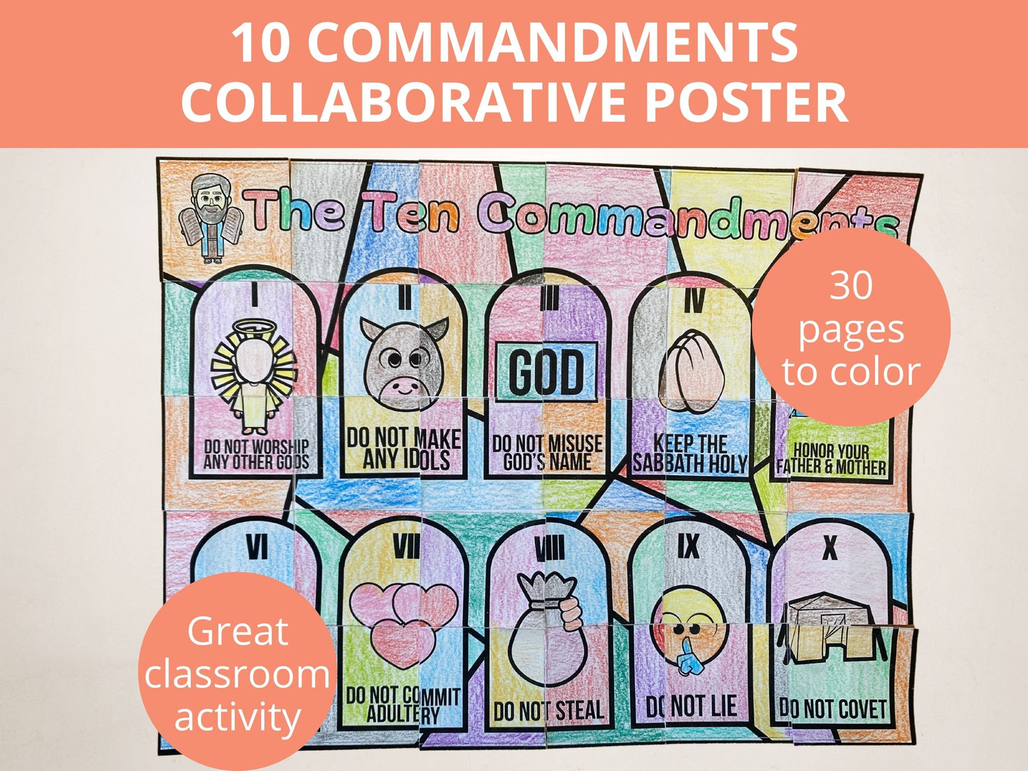 10 Commandments Collaborative Poster
