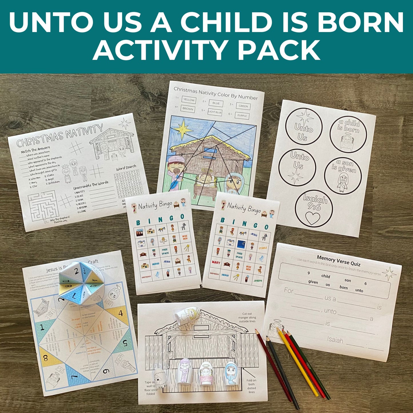 Unto Us a Child is Born Activity Pack