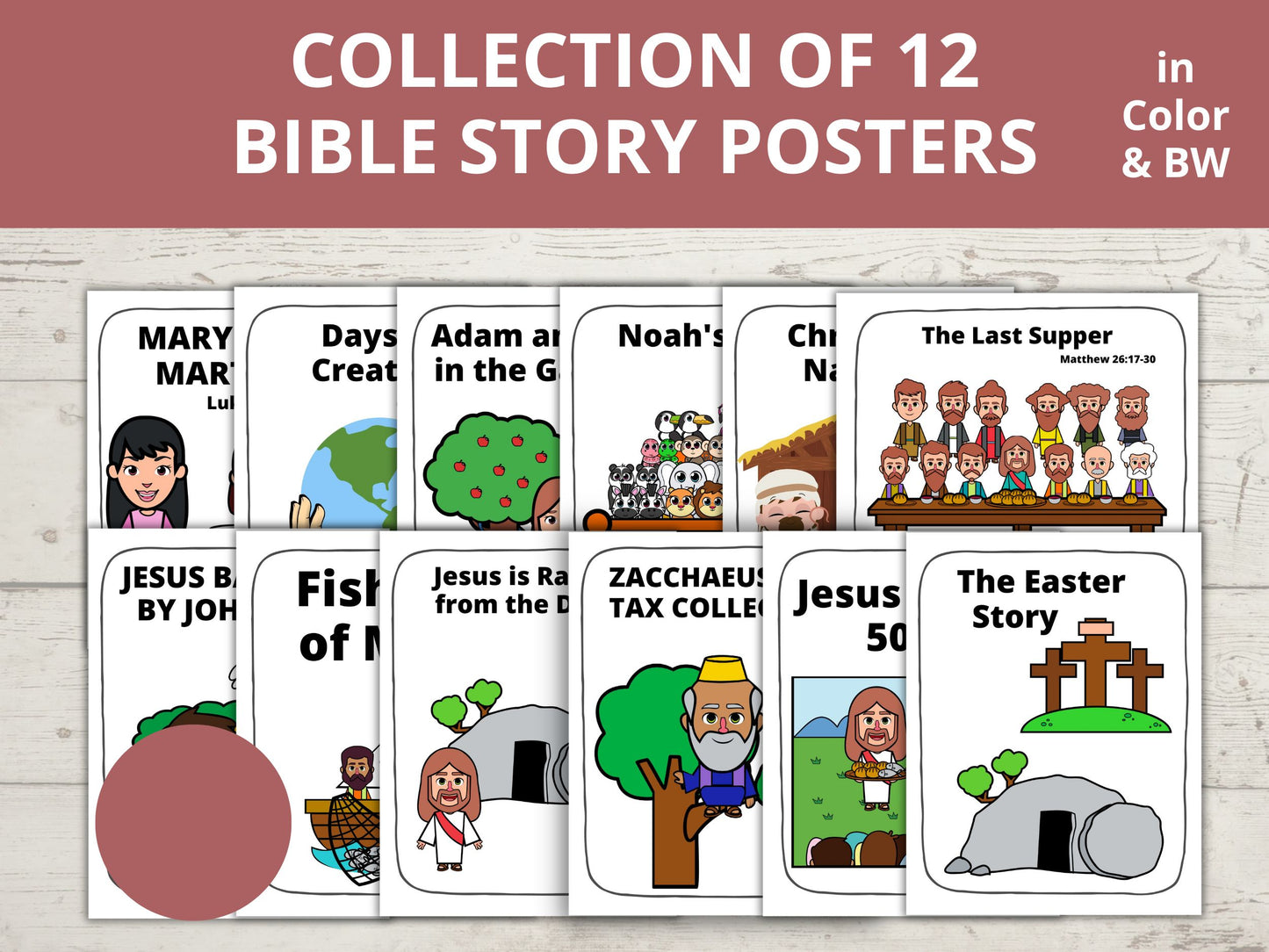 Collection of 12 Bible Story Poster Sets