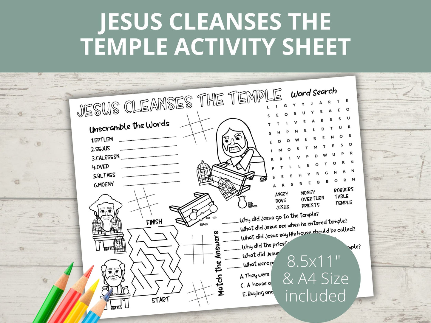 Jesus Cleanses the Temple Activity Page