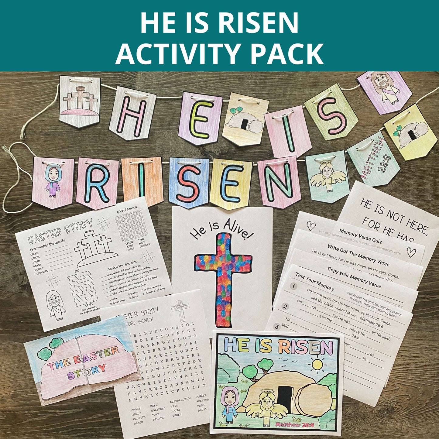 He is Risen Easter Story Activity Pack