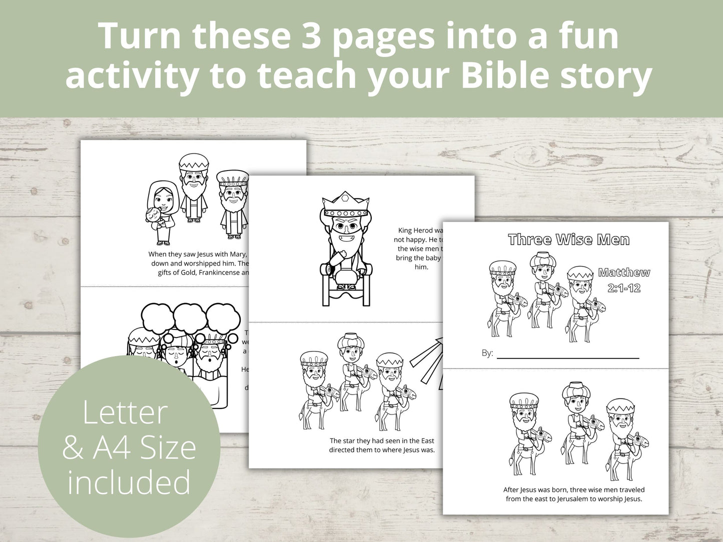 Three Wise Men Half Page Book