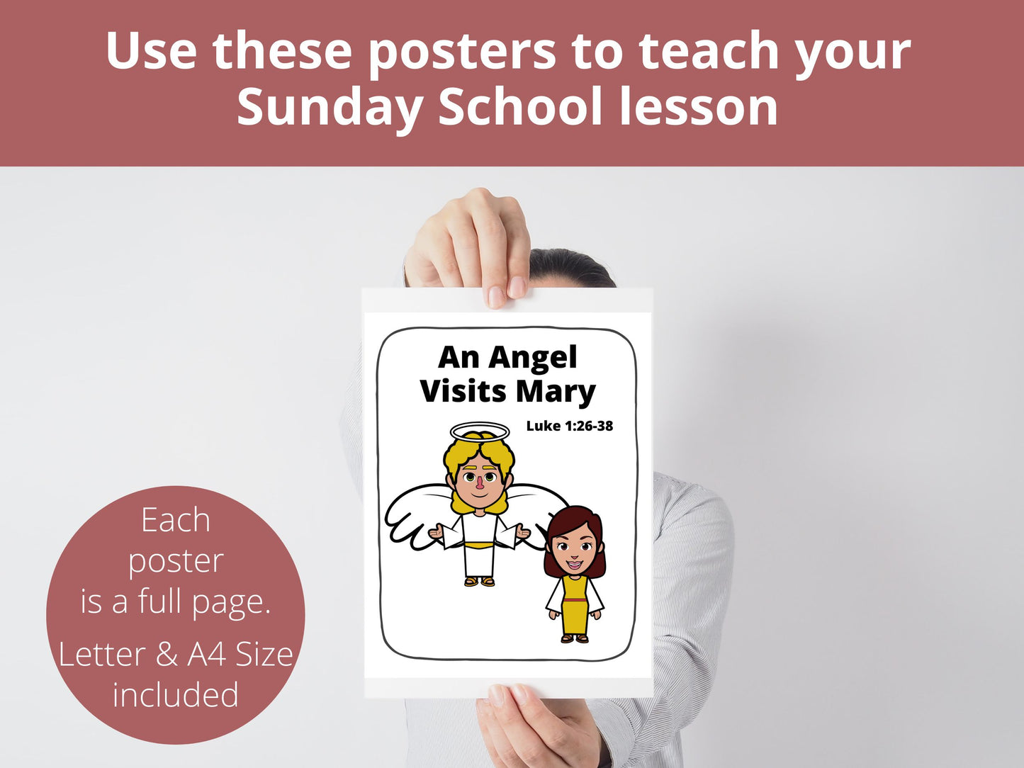 An Angel Visits Mary Posters and Coloring Pages