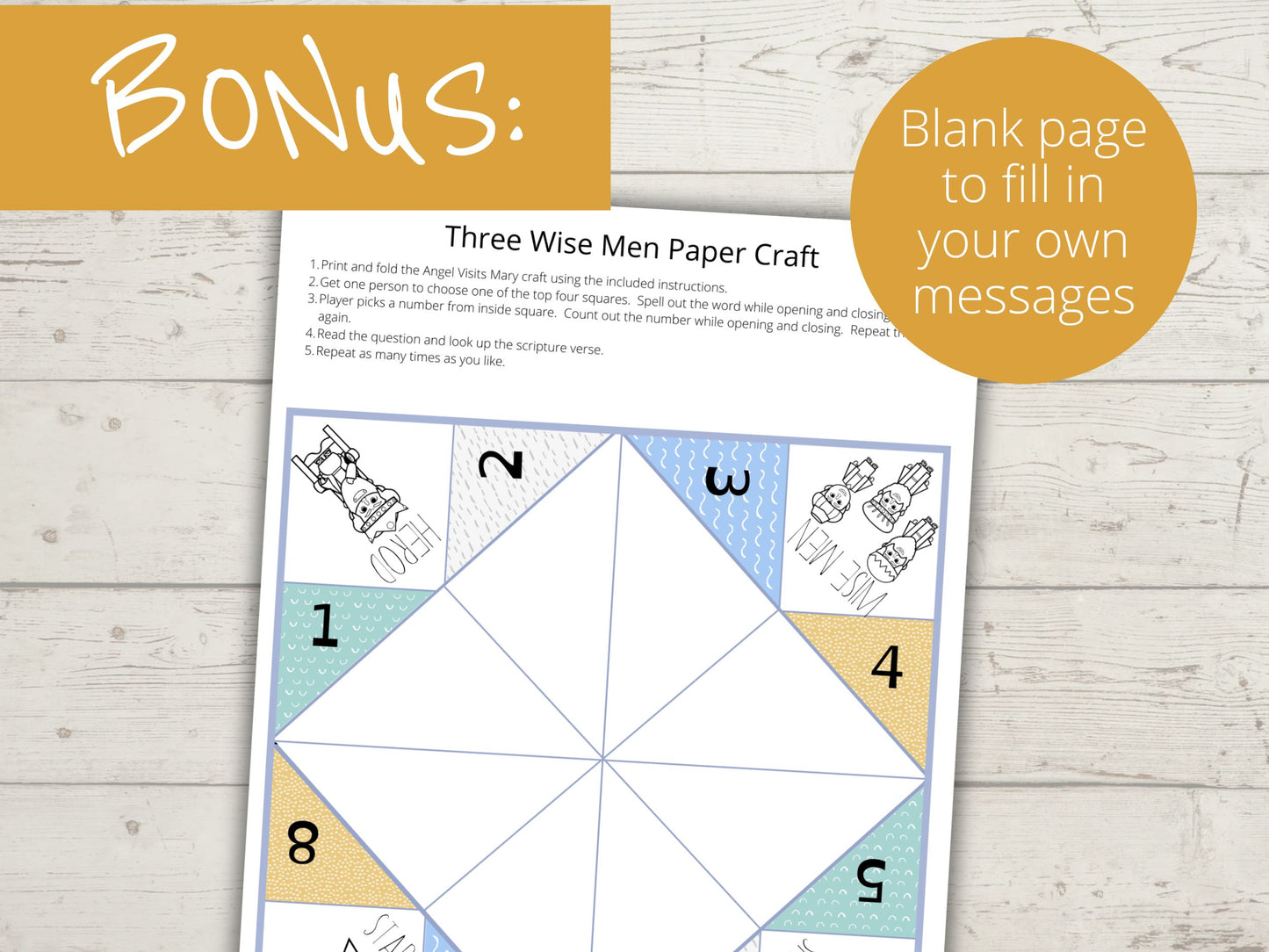 Three Wise Men Cootie Catcher