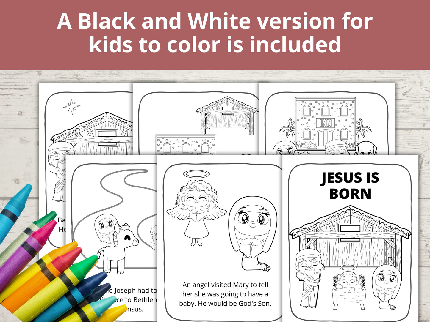 Jesus is Born Posters and Coloring Pages