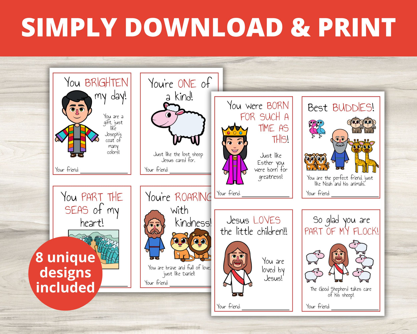 Bible Character Valentine Cards
