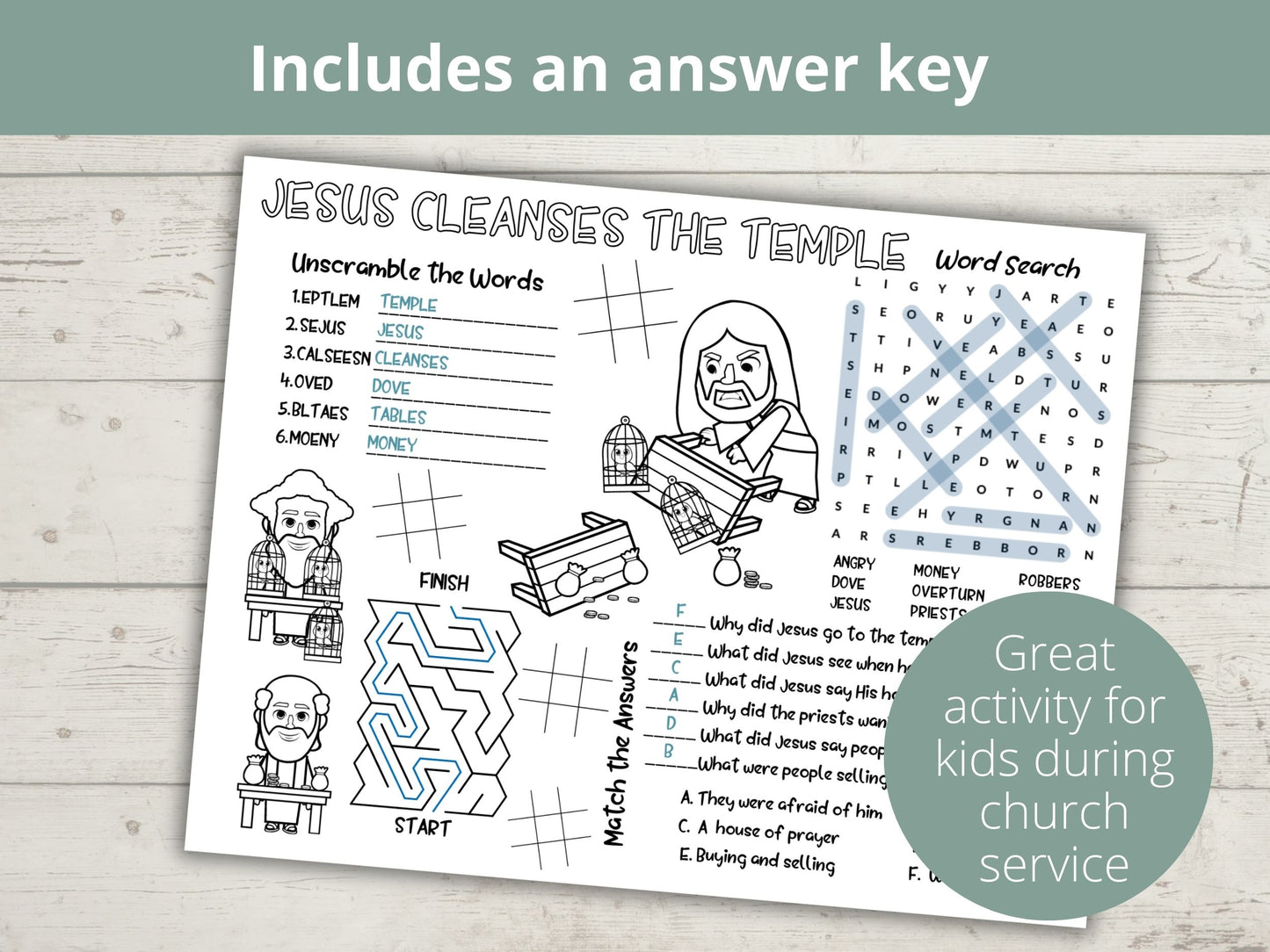 Jesus Cleanses the Temple Activity Page