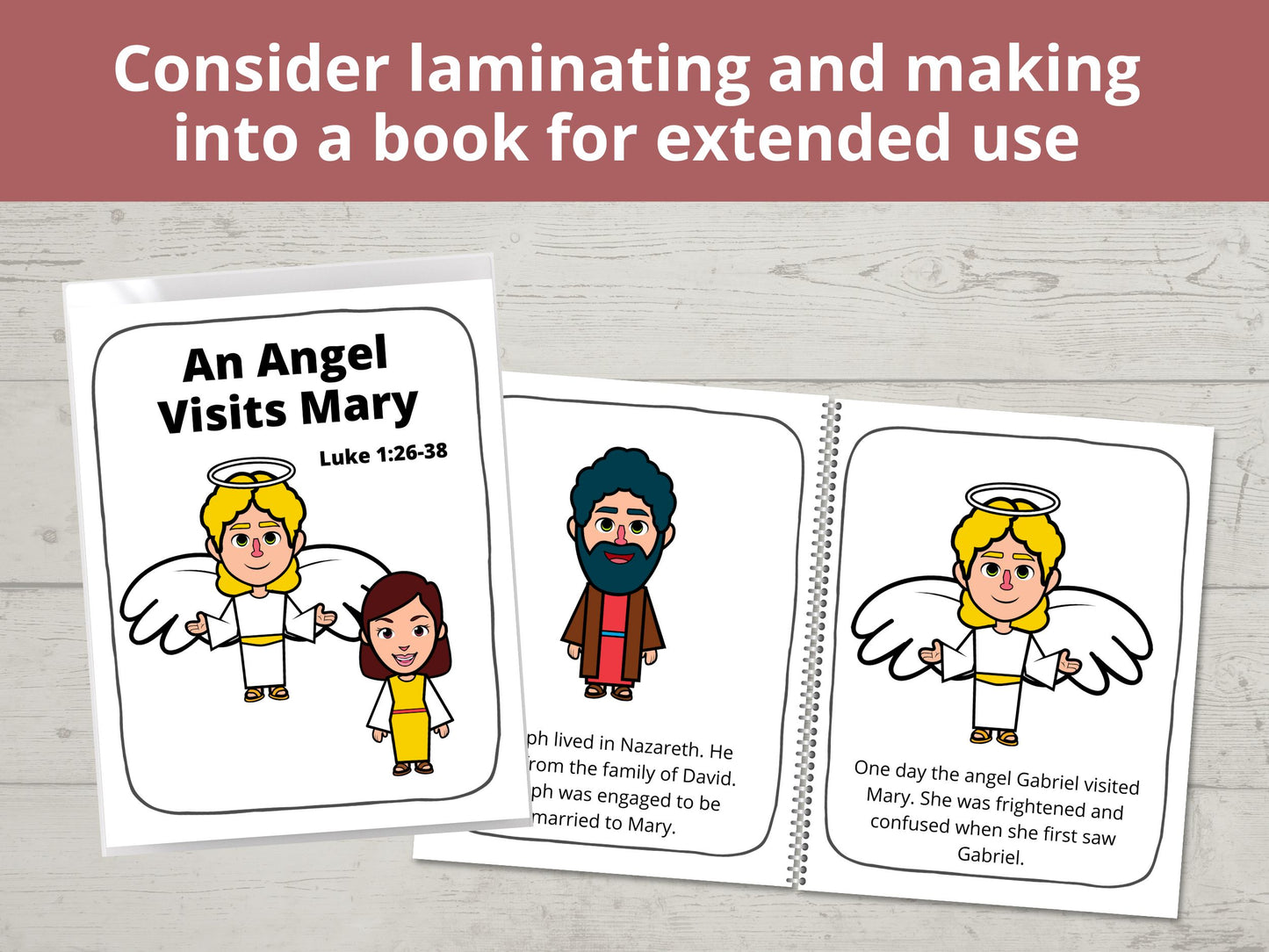 An Angel Visits Mary Posters and Coloring Pages