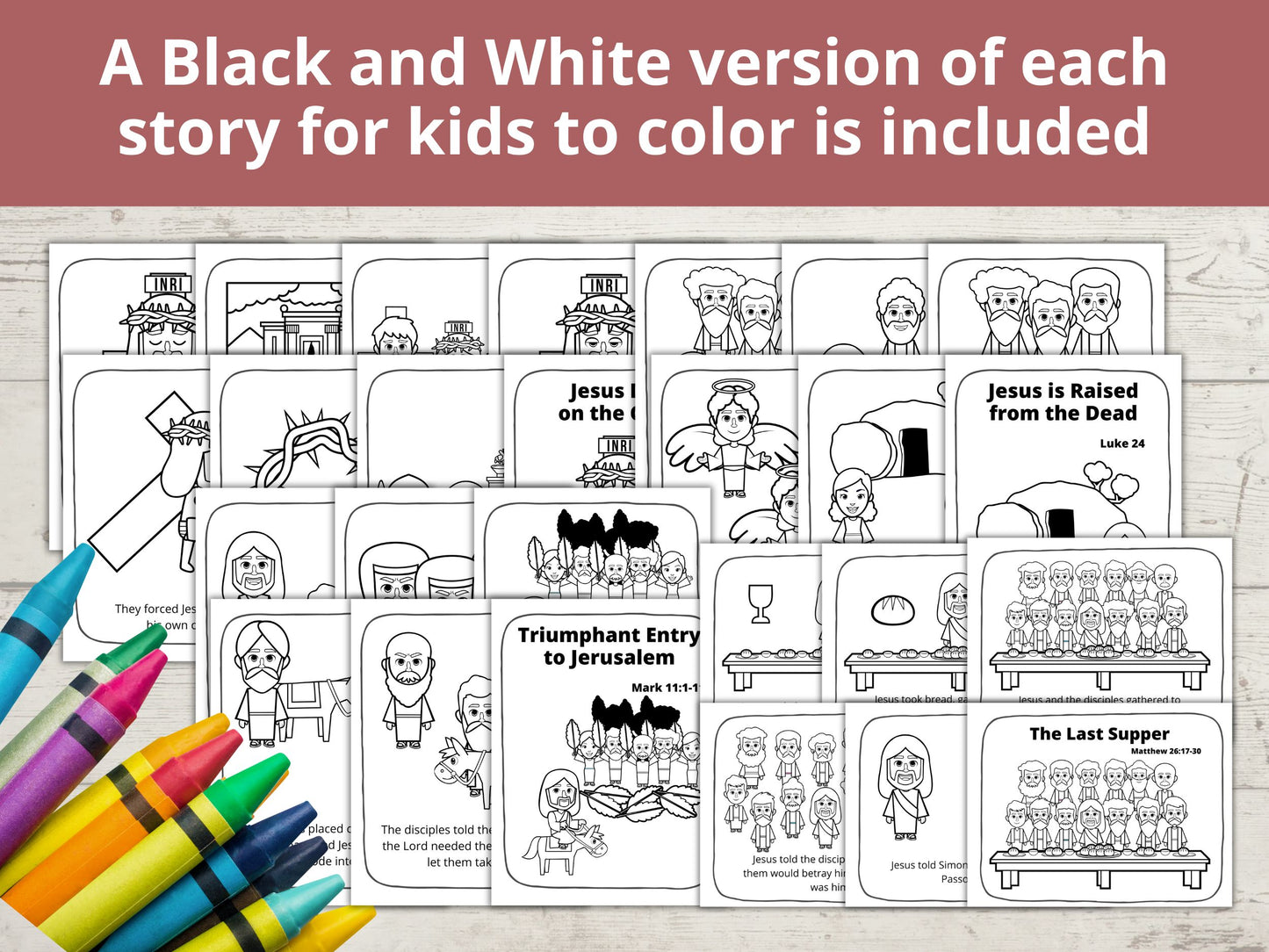 Easter Story Storybook & Coloring Pages