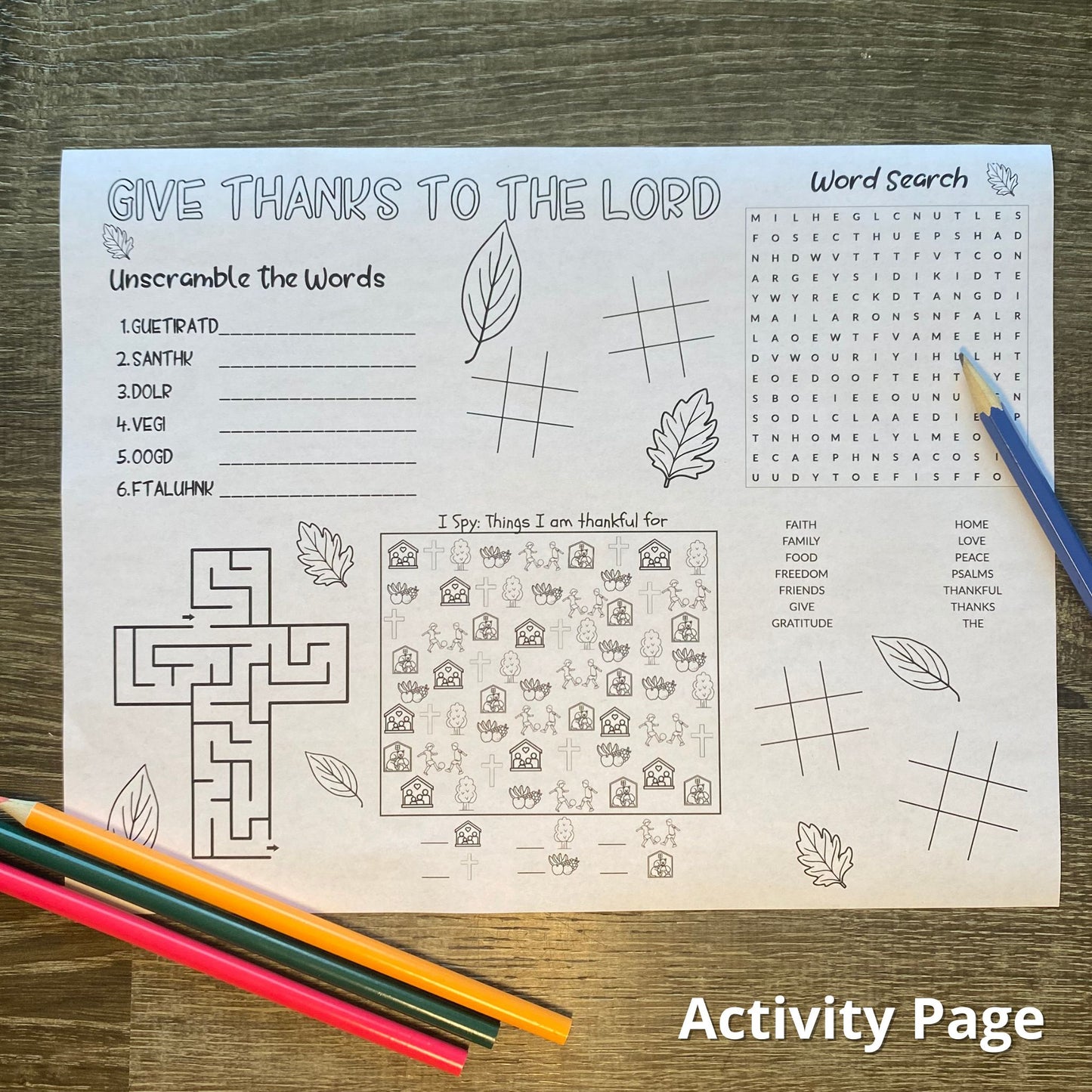 Give Thanks Activity Pack