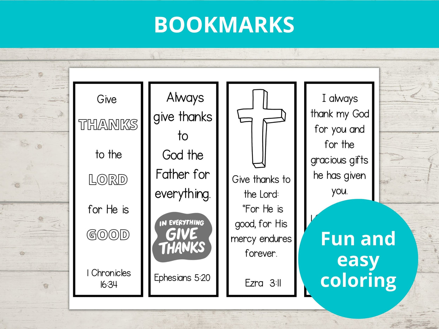 Give Thanks to the Lord Printable Activity Pack
