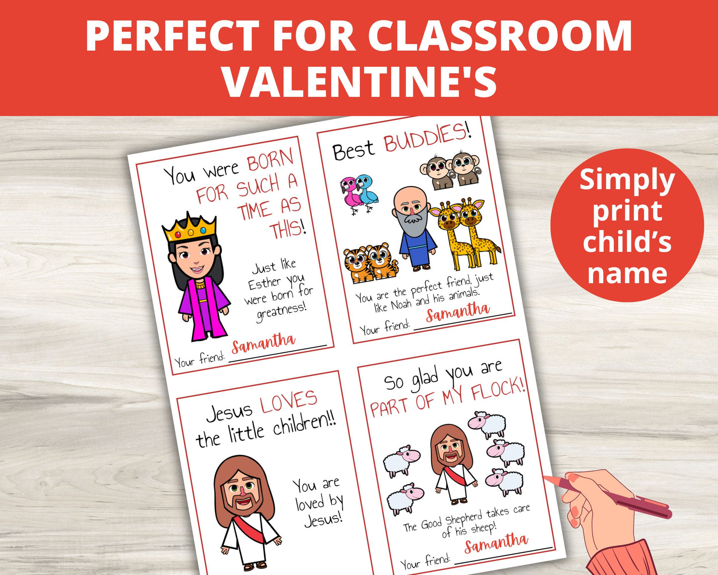Bible Character Valentine Cards
