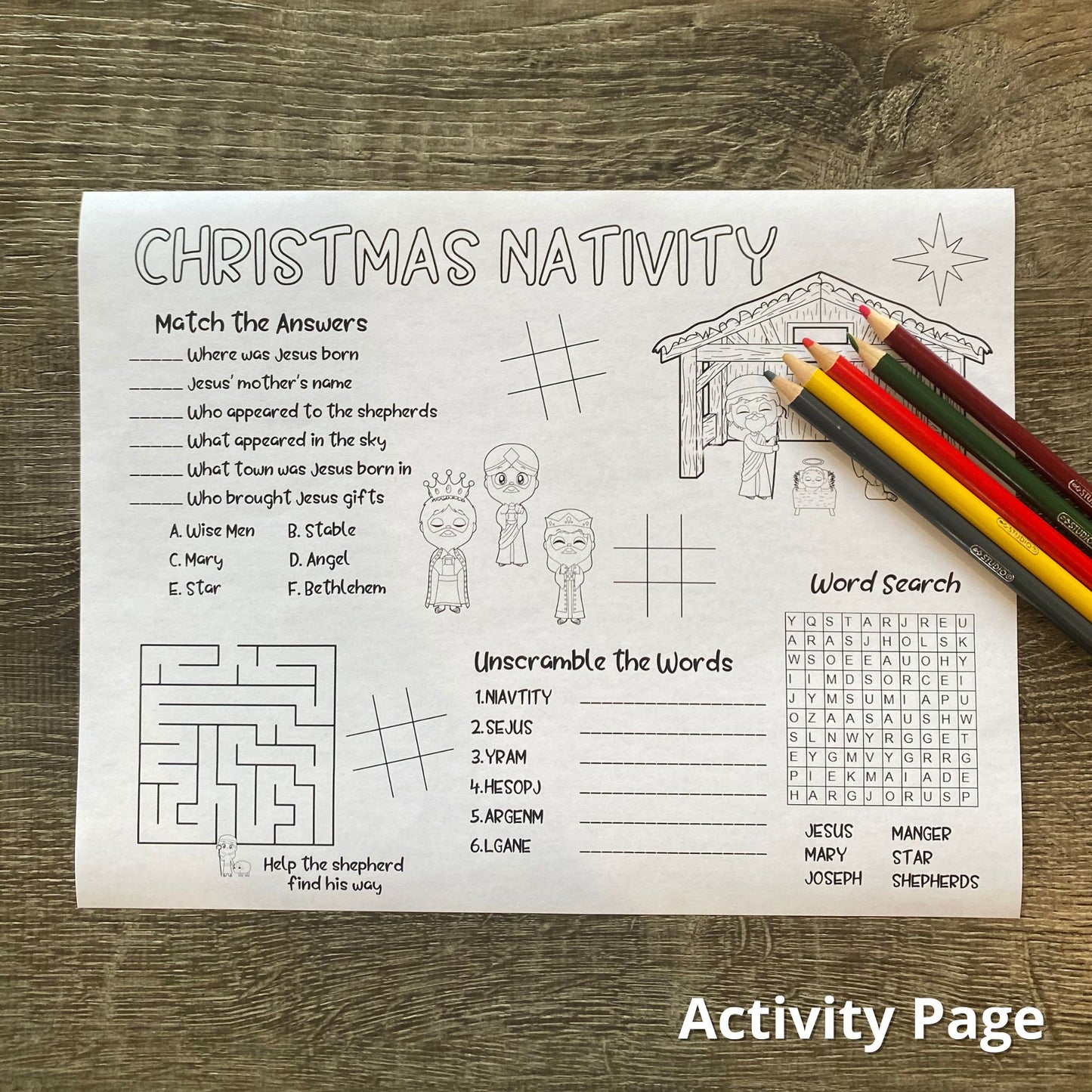 Unto Us a Child is Born Activity Pack