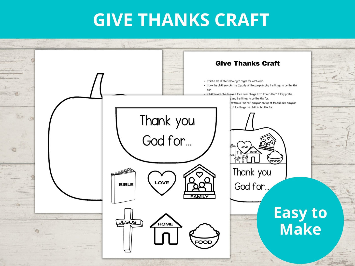 Give Thanks to the Lord Printable Activity Pack