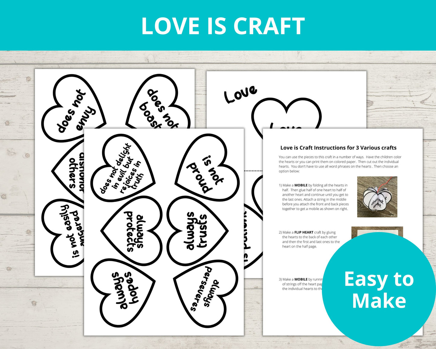 Love is Patient Love is Kind Printable Activity Pack