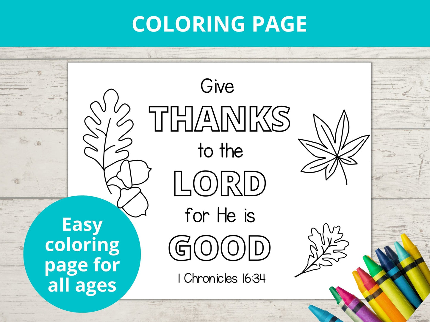 Give Thanks to the Lord Printable Activity Pack