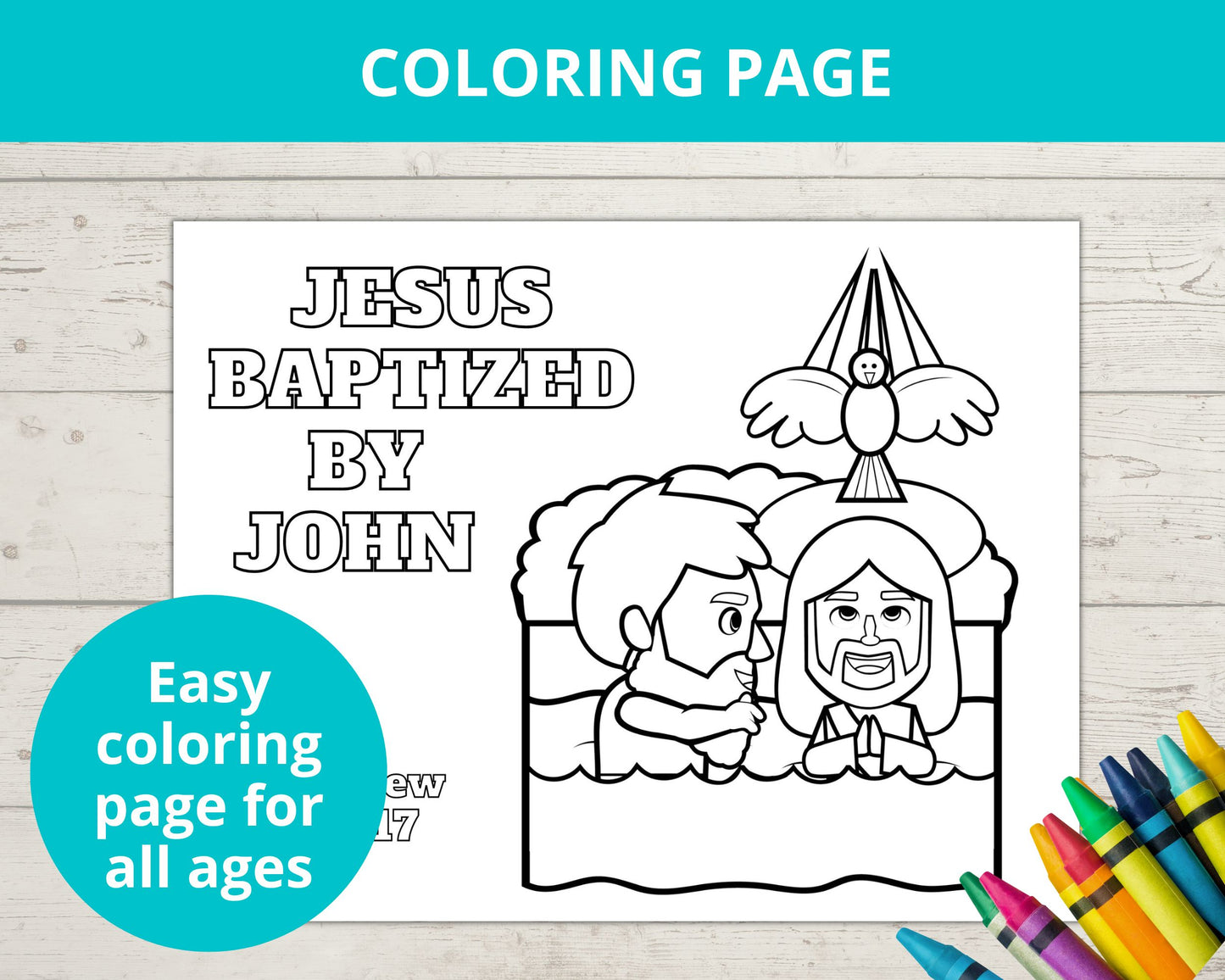 Jesus Baptism Printable Activity Pack