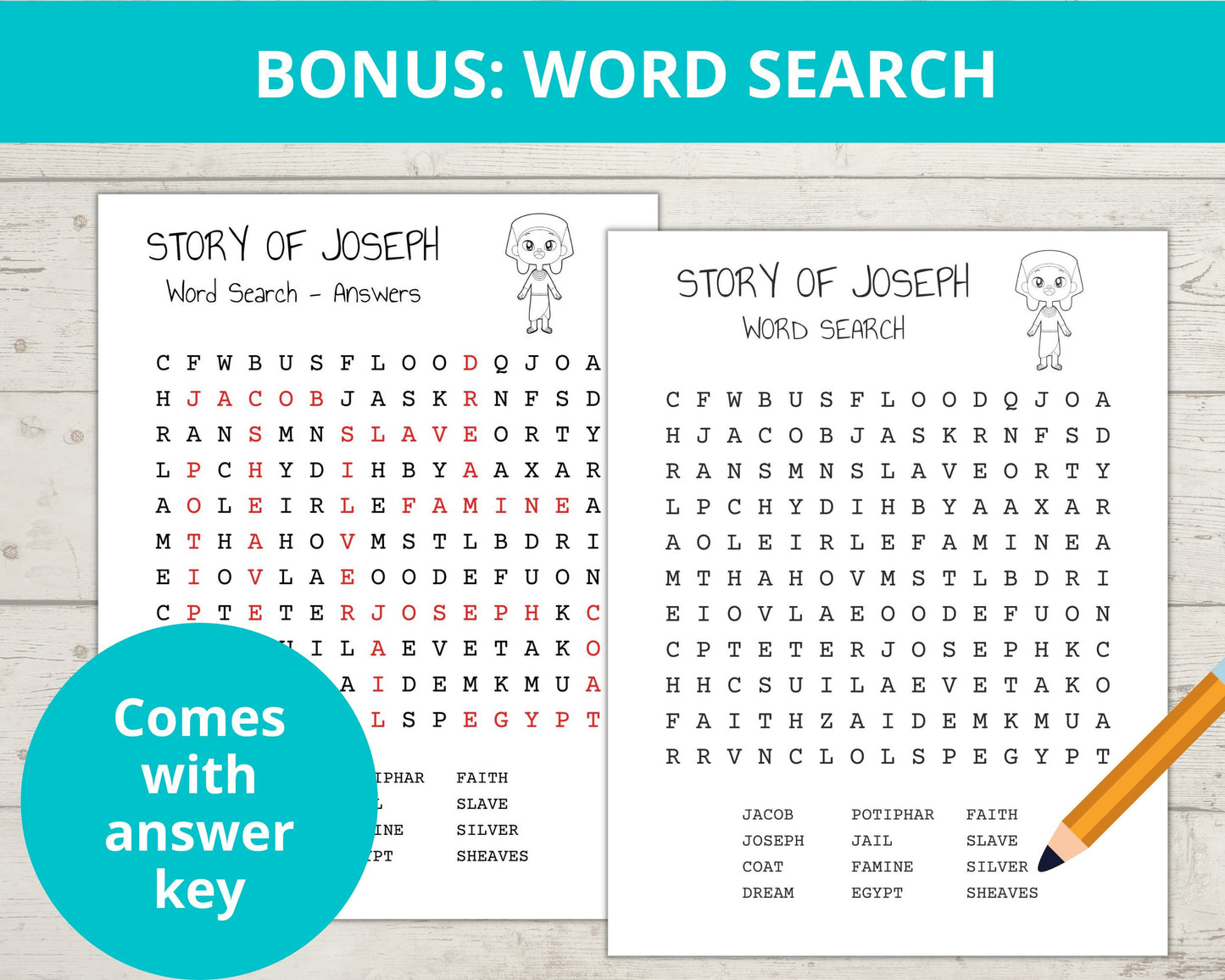 Story of Joseph Printable Activity Pack