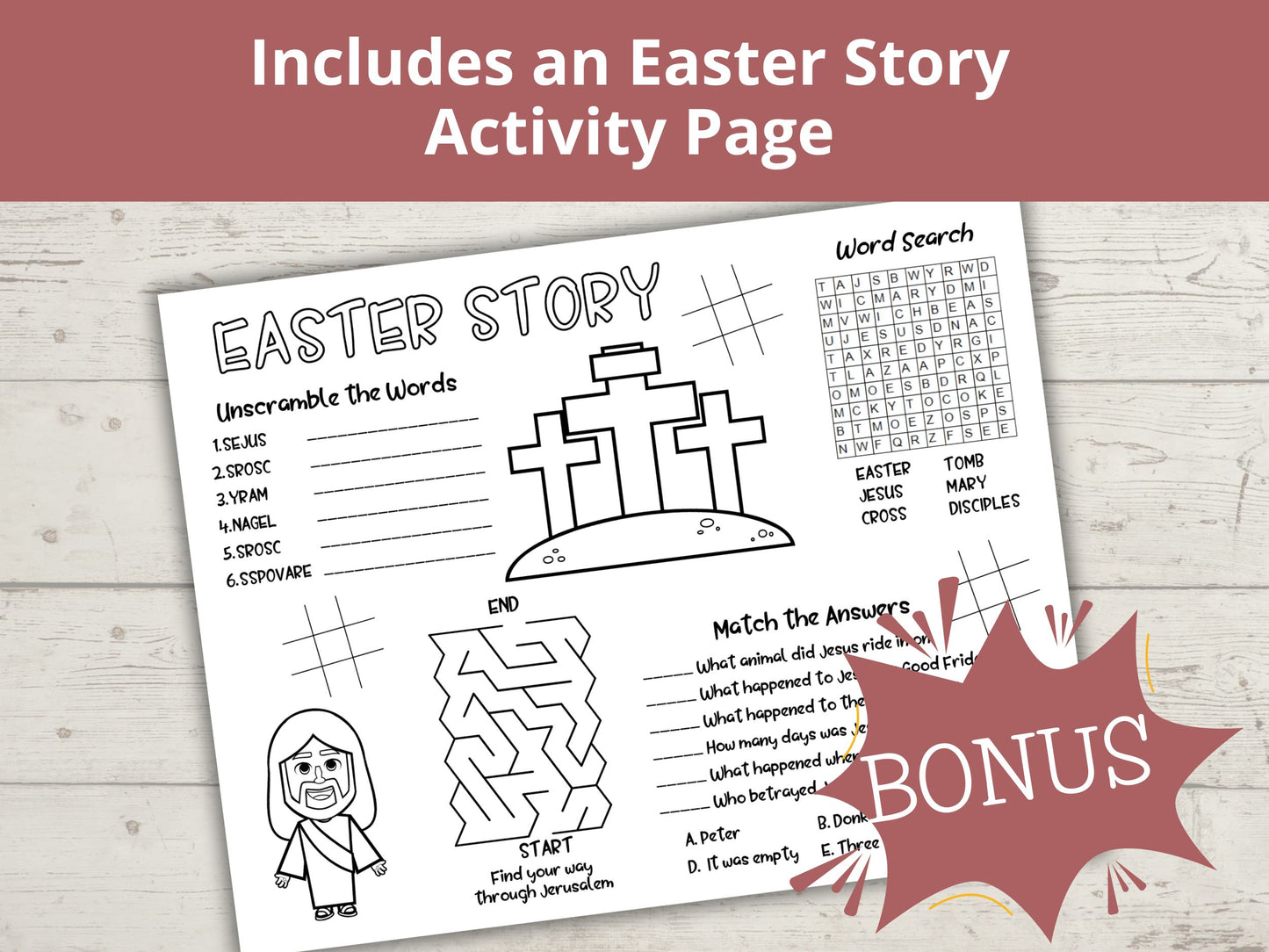 Easter Story Storybook & Coloring Pages
