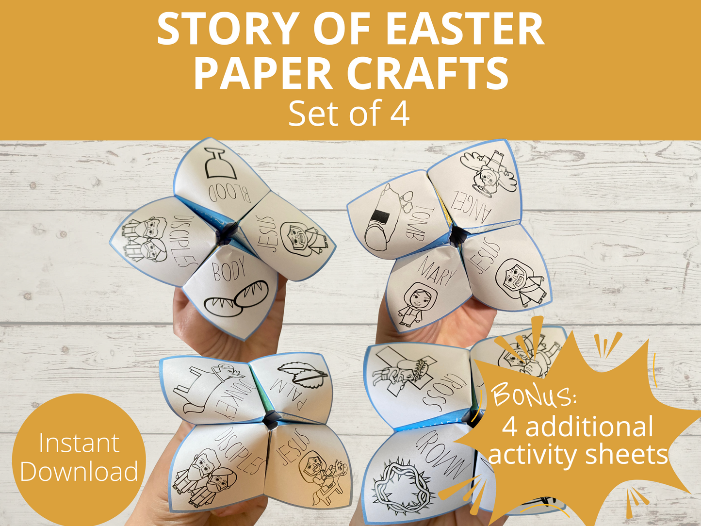 Story of Easter Cootie Catcher Set