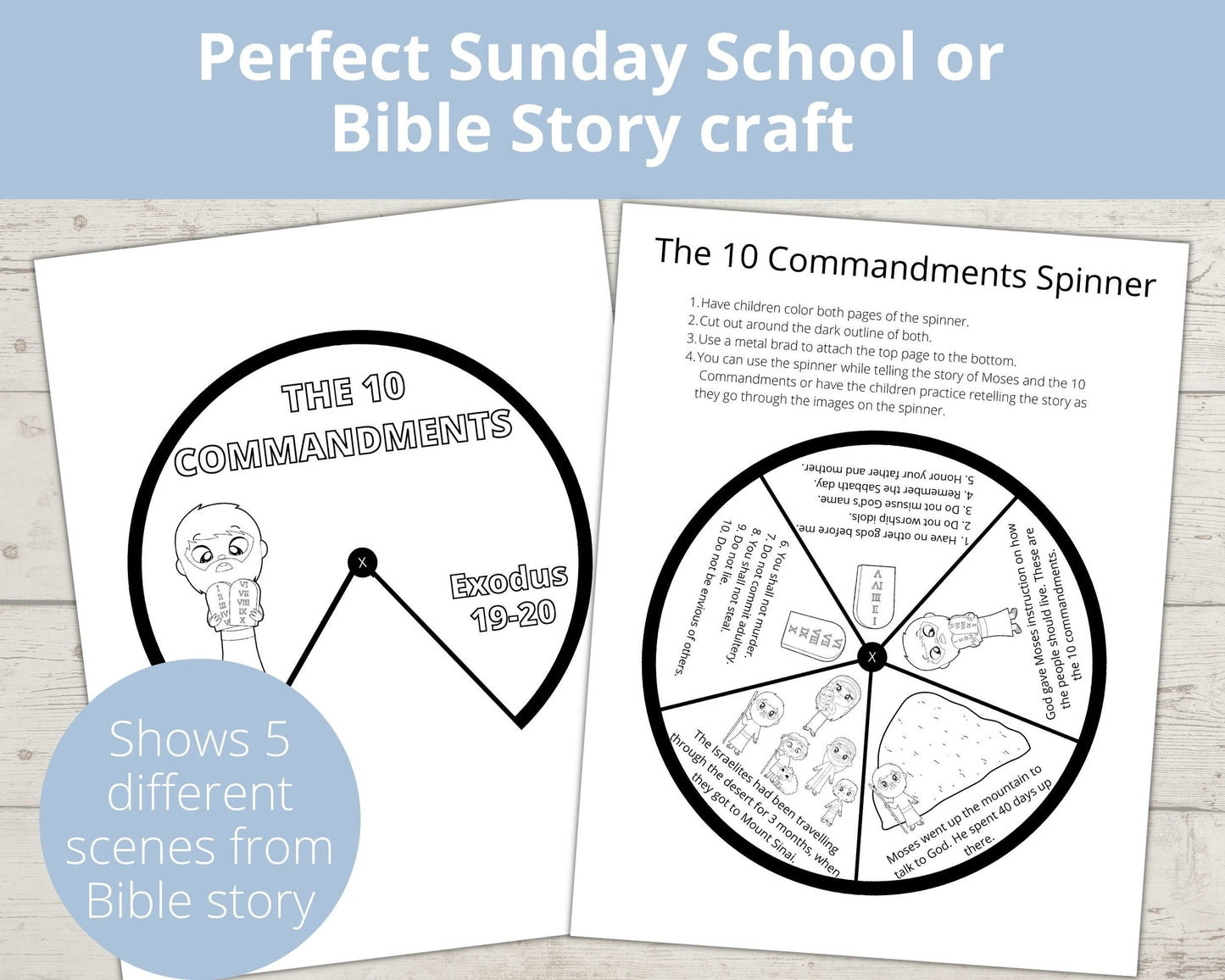 10 Commandments Printable Spinner