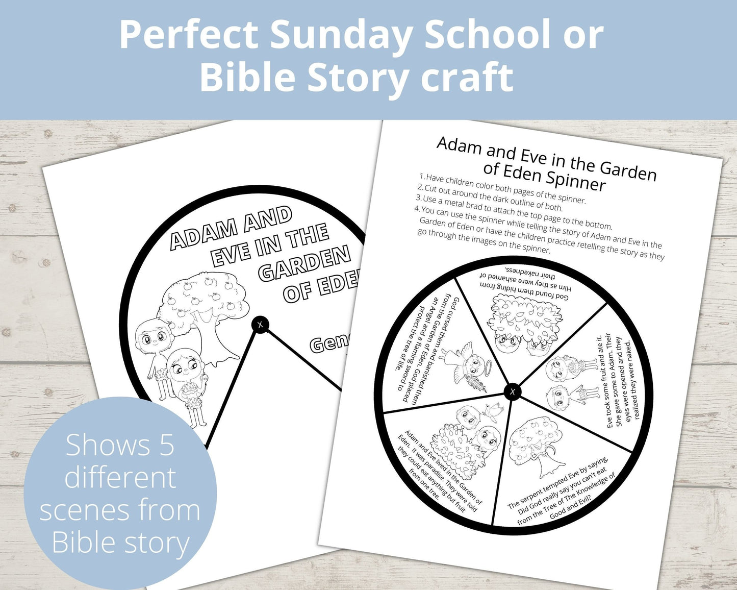 Adam and Eve Printable Spinner