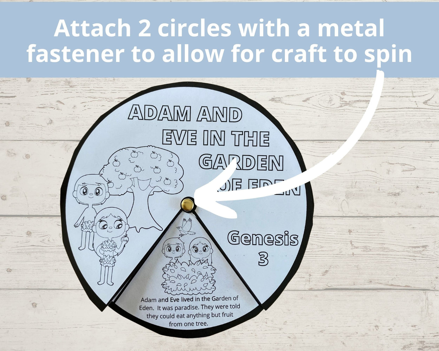 Adam and Eve Printable Spinner
