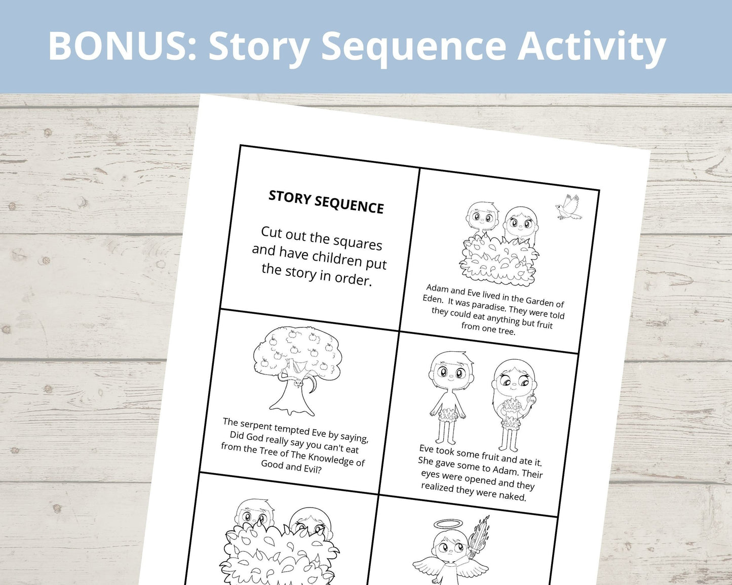 Adam and Eve Printable Spinner