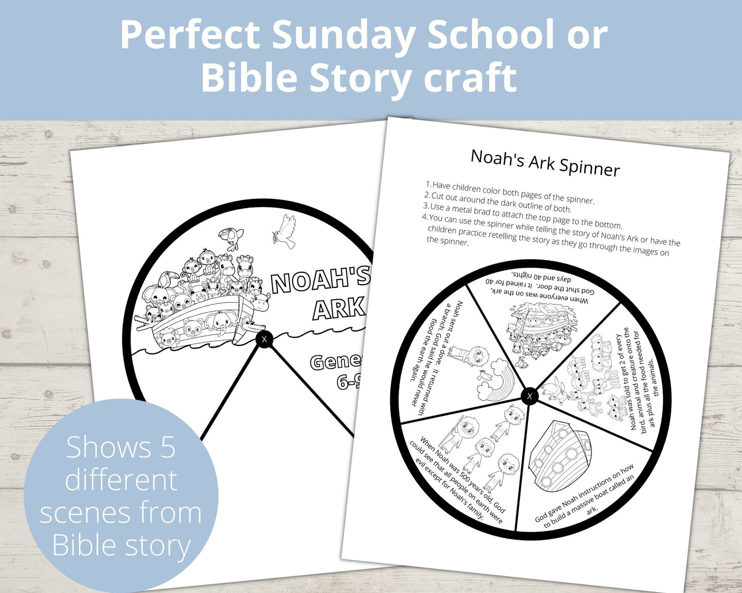 Noah's Ark Printable Spinner