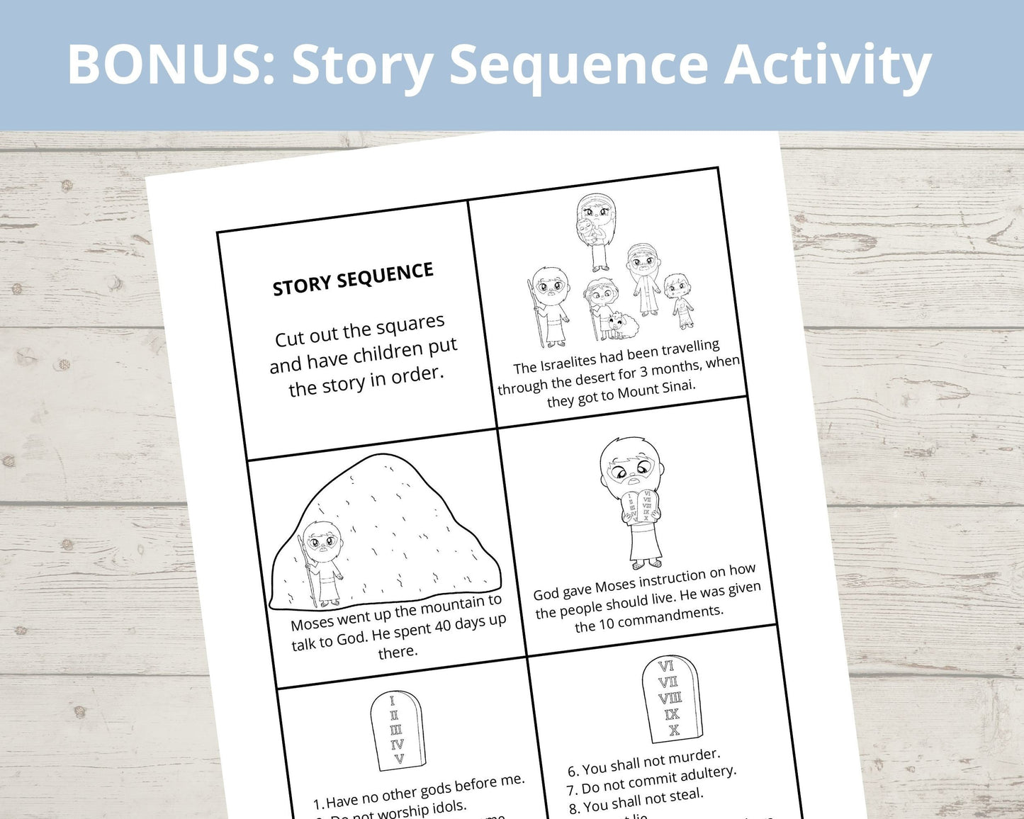 10 Commandments Printable Spinner