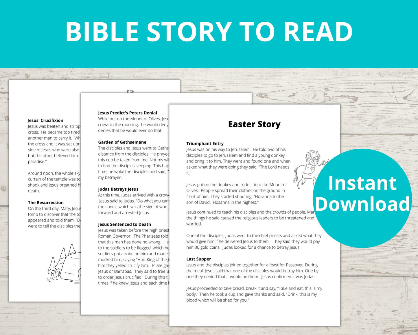 Easter Story Printable Activity Pack
