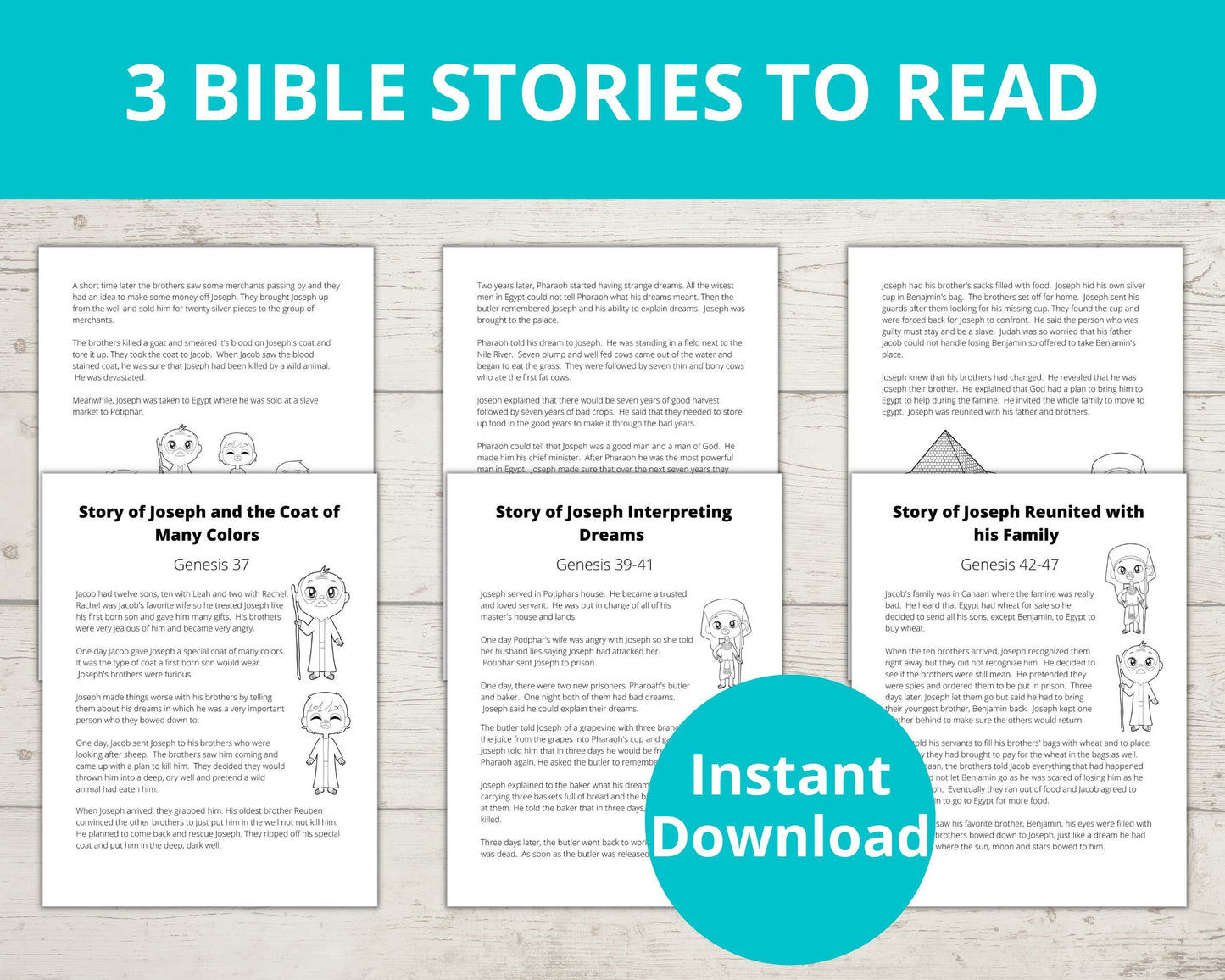 Story of Joseph Printable Activity Pack