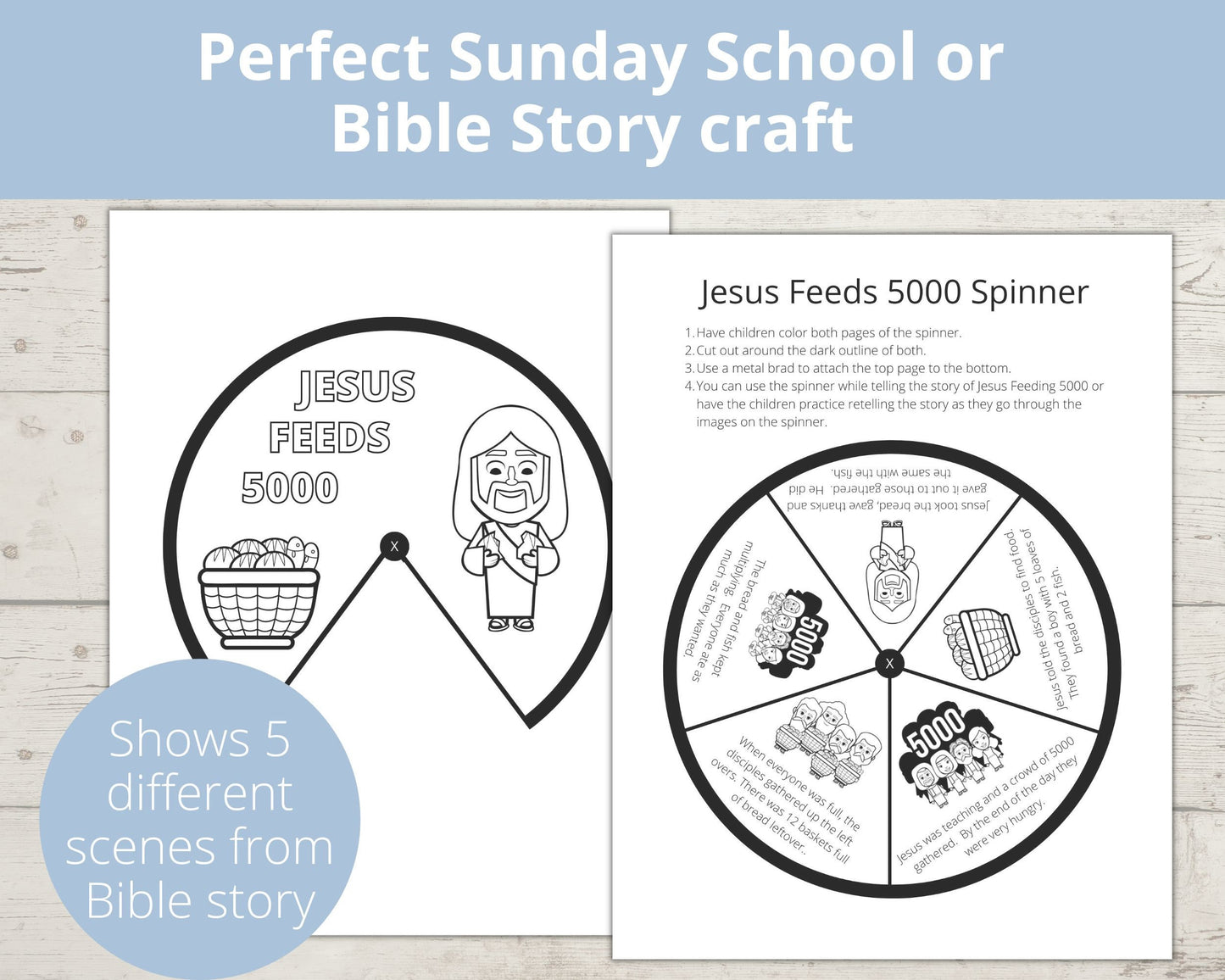 Jesus Feeds 5000 Printable Spinner