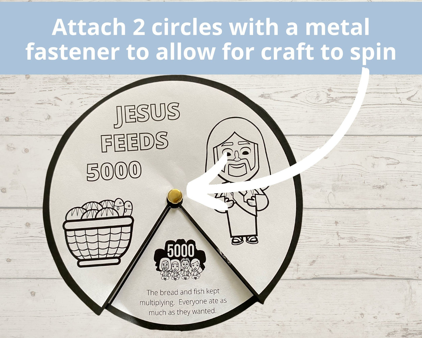 Jesus Feeds 5000 Printable Spinner