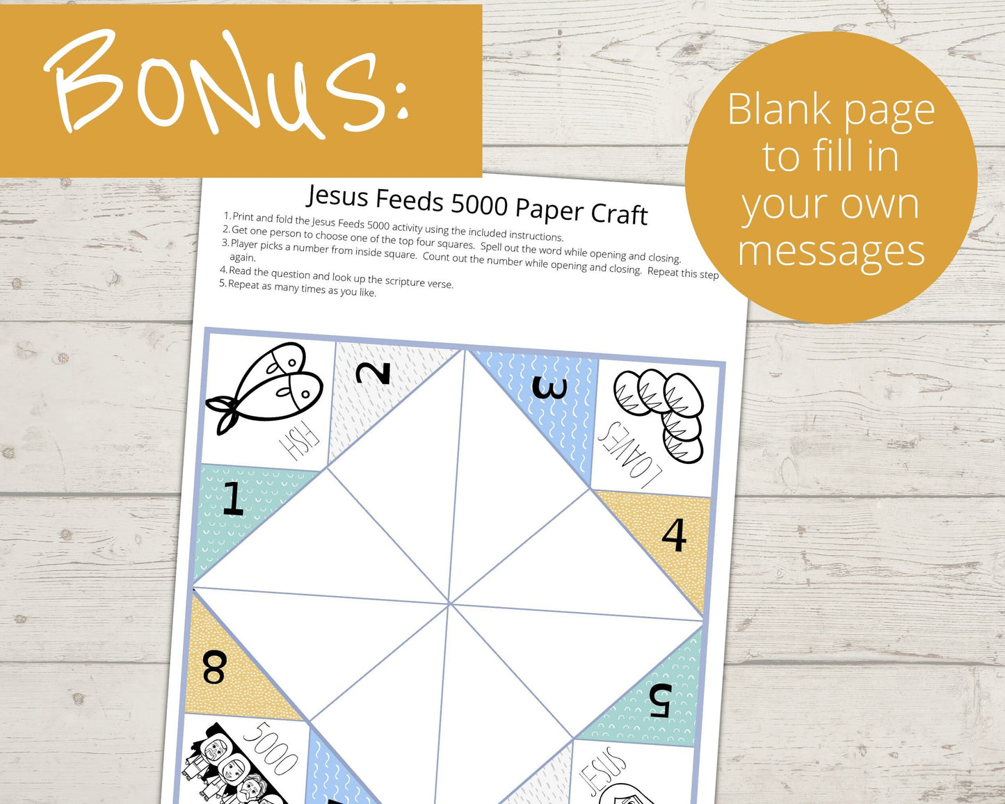 Jesus Feeds 5000 Printable Cootie Catcher