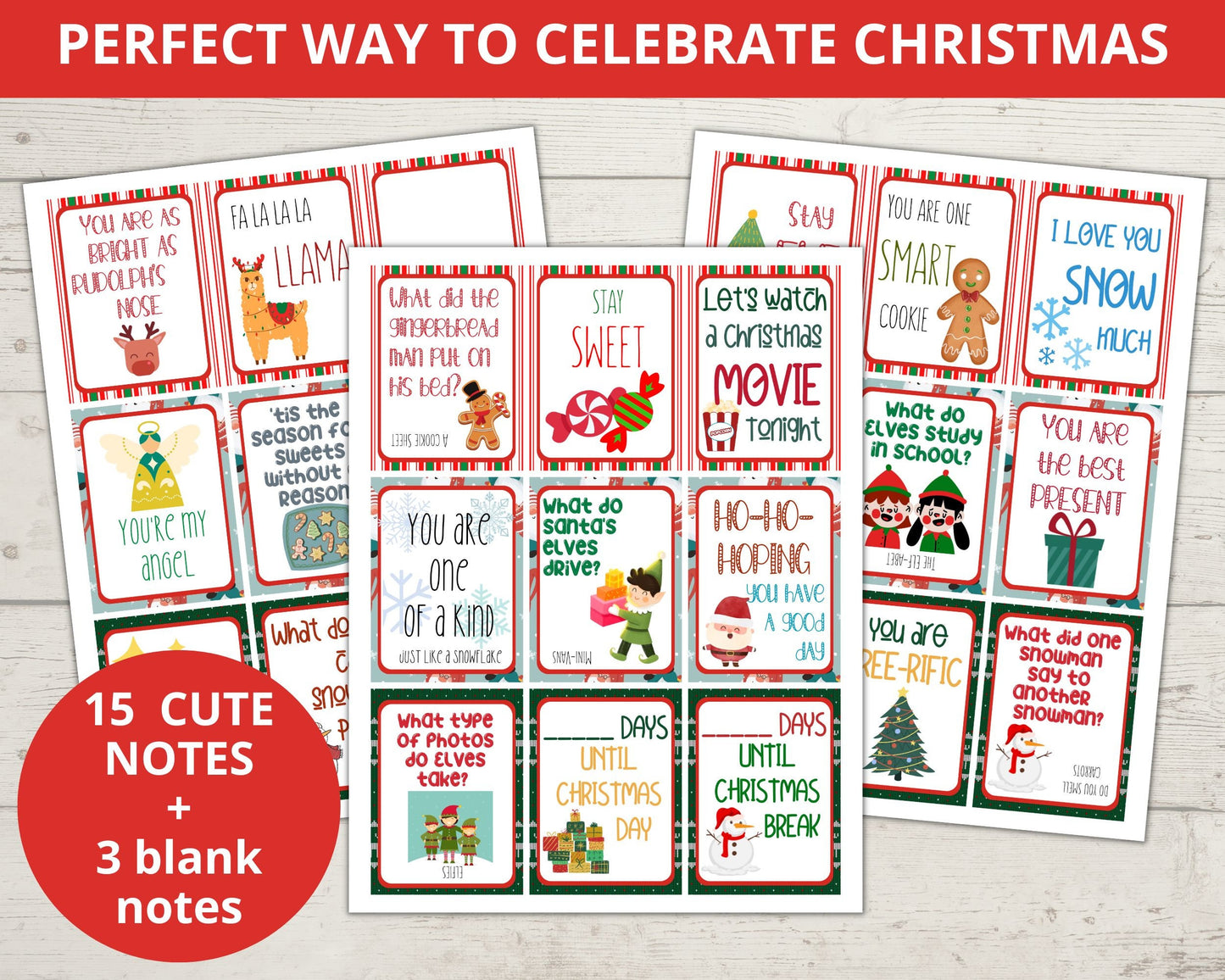Christmas Printable Lunchbox Notes for Kids