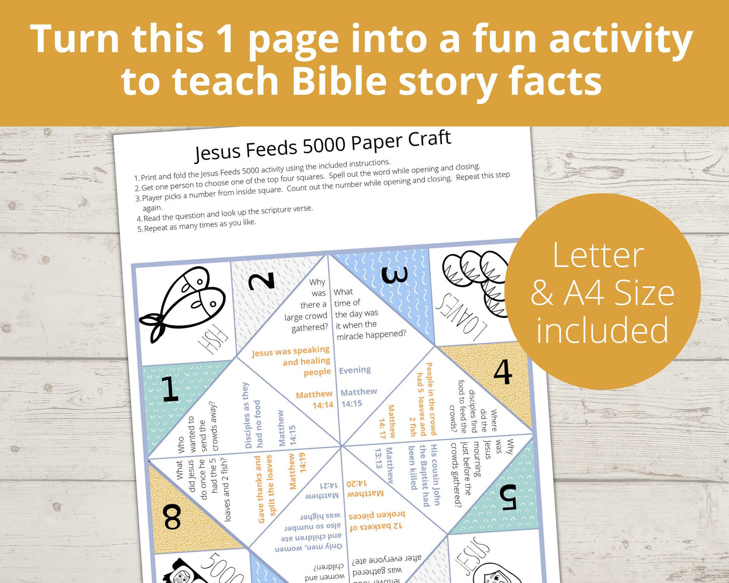 Jesus Feeds 5000 Printable Cootie Catcher