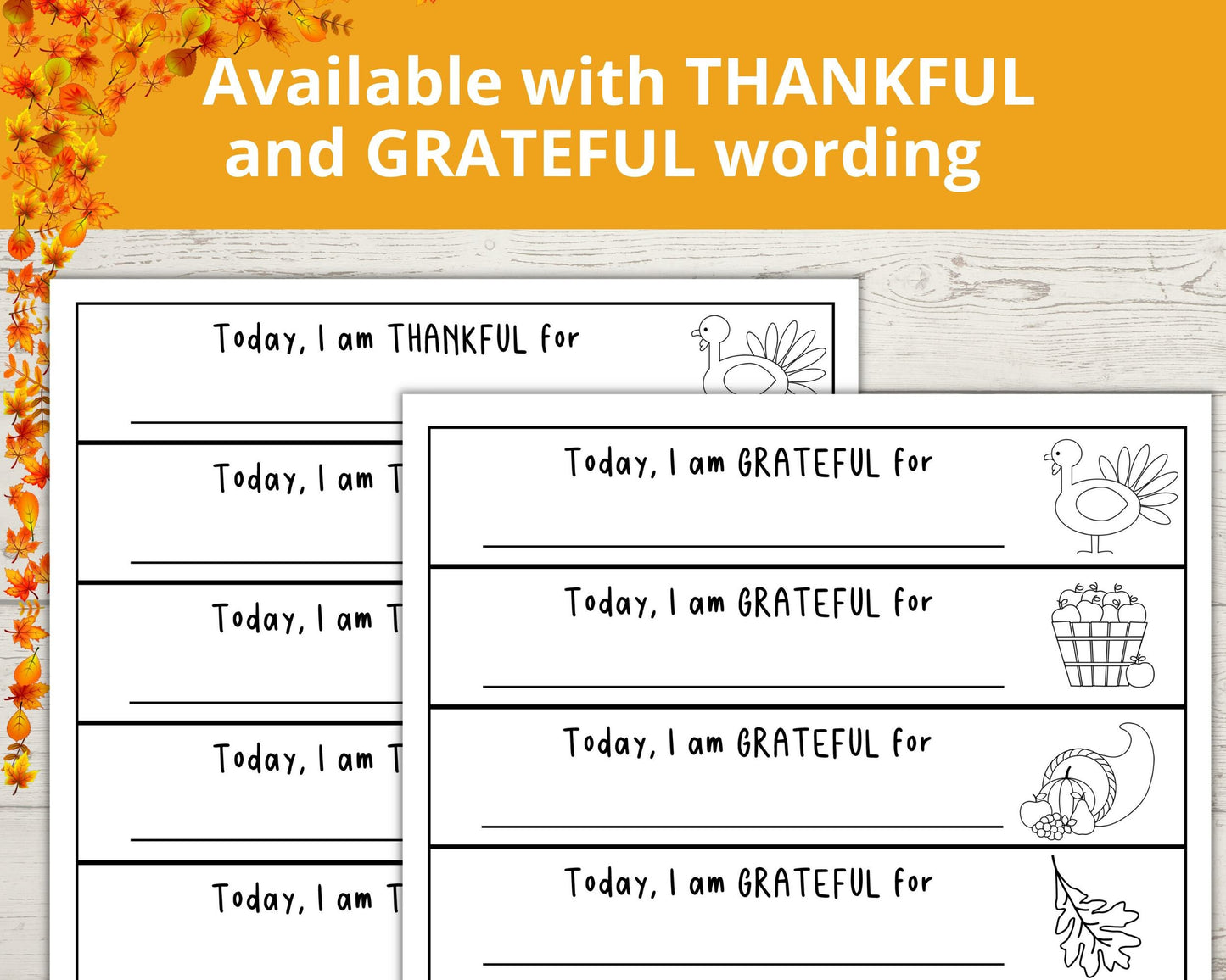 I am thankful for Printable Activity for Thanksgiving
