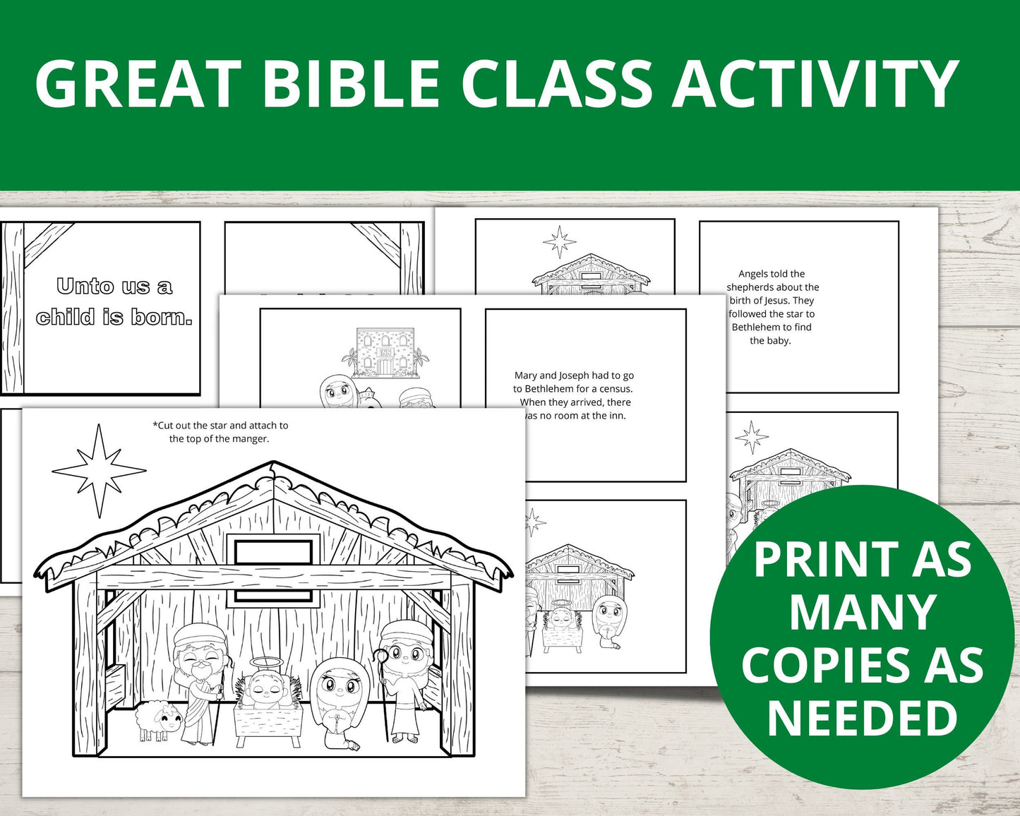 Christmas Nativity Scene Printable Flap Book