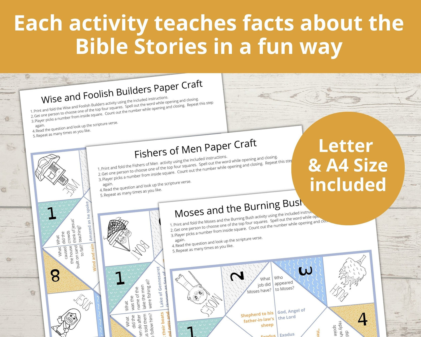 20 Bible Story Printable Cootie Catchers