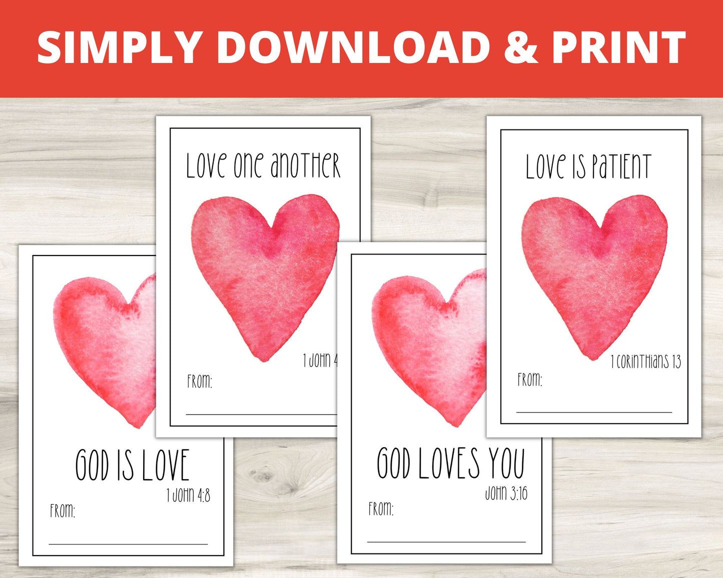 Love One Another Printable Valentine Cards