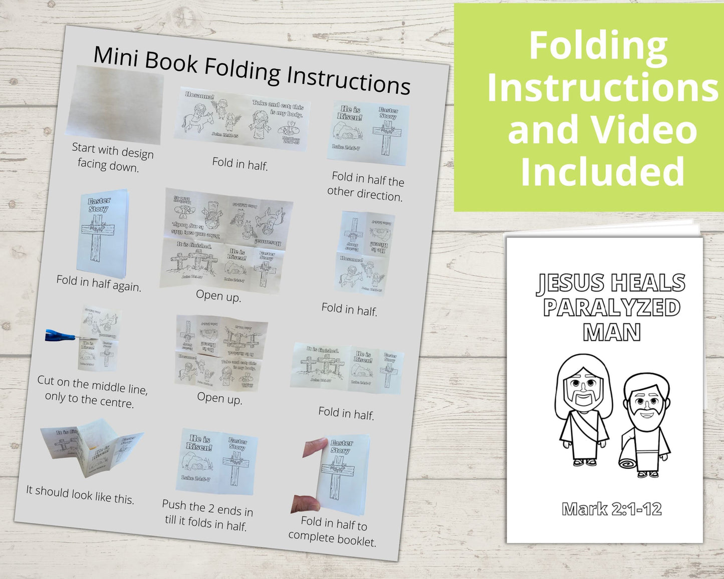 Jesus Heals a Paralyzed Man Printable Mini Book