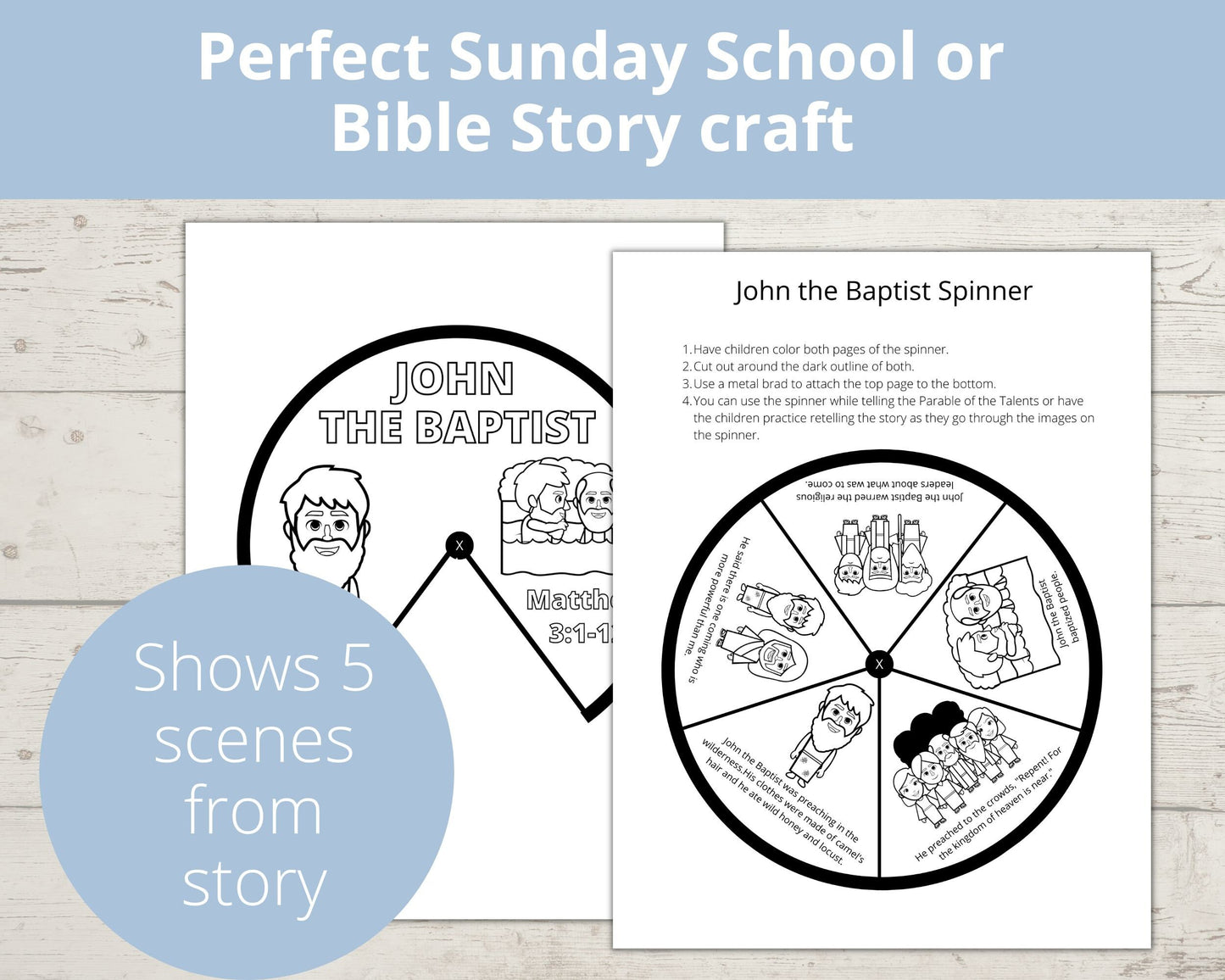 John the Baptist Printable Spinner