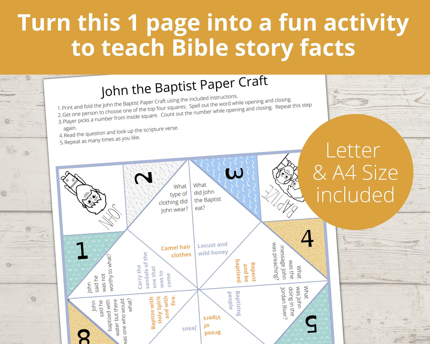 John the Baptist Printable Cootie Catcher