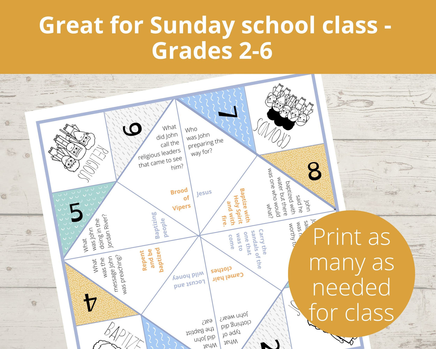 John the Baptist Printable Cootie Catcher