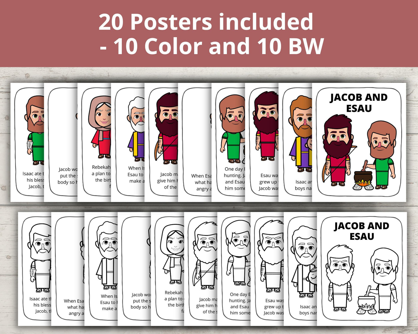 Jacob and Esau Printable Posters and Coloring Pages