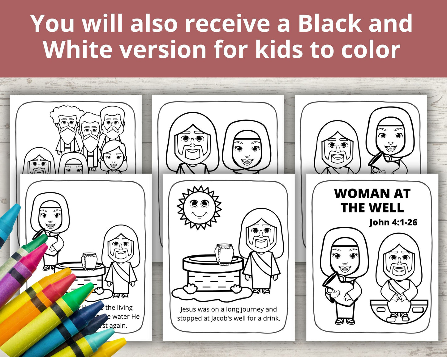 Woman at the Well Printable Posters and Coloring Pages