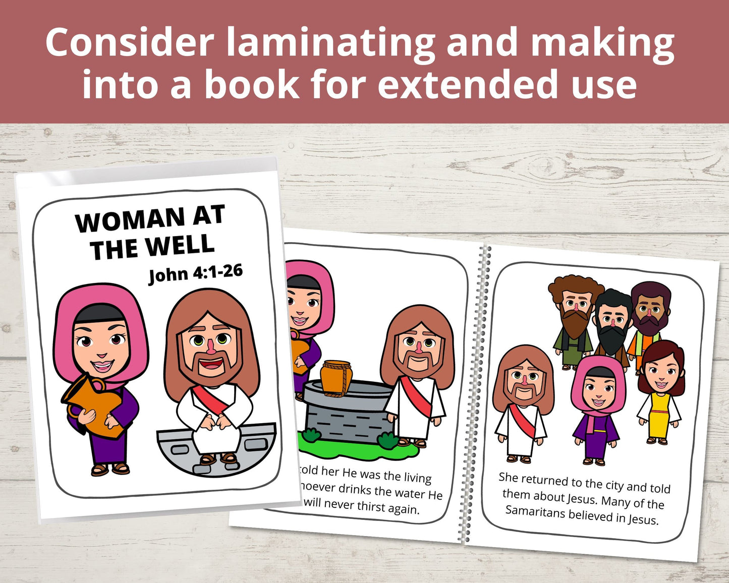 Woman at the Well Printable Posters and Coloring Pages
