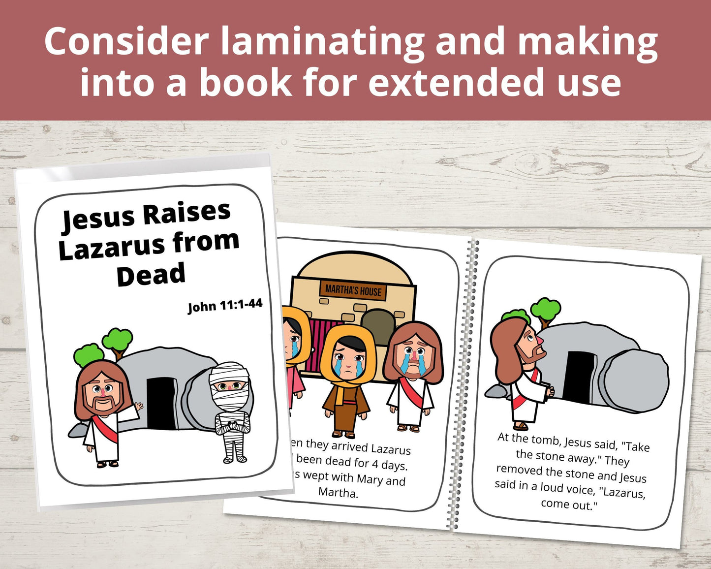 Jesus Raises Lazarus Printable Posters and Coloring Pages